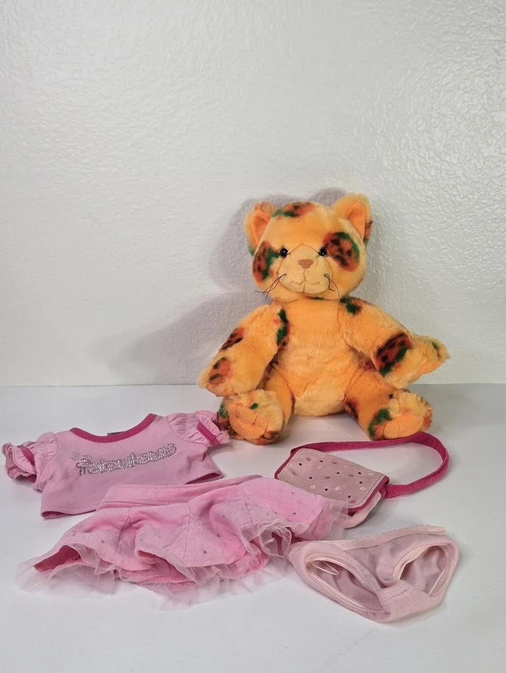 Build A Bear Halloween Jack O Lantern Pumpkin Plush Kitty Cat‎ RARE 2008 Retired